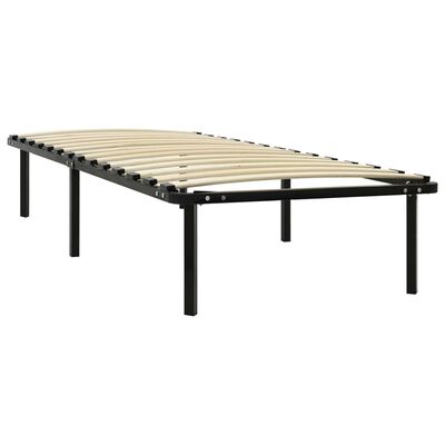 vidaXL Bed Frame without Mattress Black Metal 90x200 cm