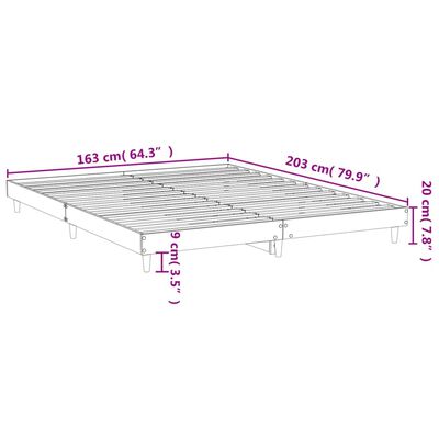 vidaXL Bed Frame without Mattress Sonoma Oak 160x200 cm Engineered Wood