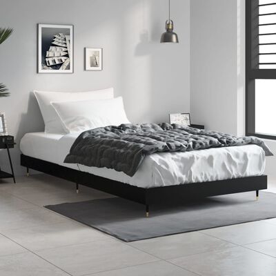 vidaXL Bed Frame without Mattress Black 100x200 cm Engineered Wood