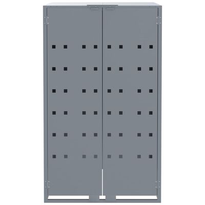 vidaXL Wheelie Bin Storage for 6 Bins Grey 414x79x117 cm Steel