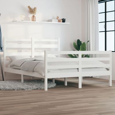 vidaXL Bed Frame Solid Wood Pine 120x200 cm White