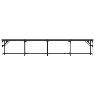 vidaXL Dining Bench Dark Grey 248x32x45 cm Steel and Fabric