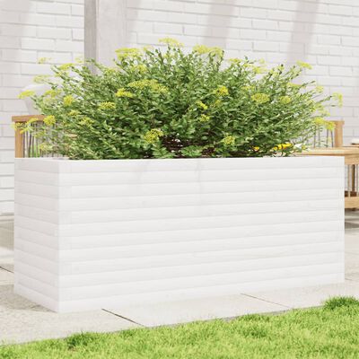 vidaXL Garden Planter White 110x40x46 cm Solid Wood Pine