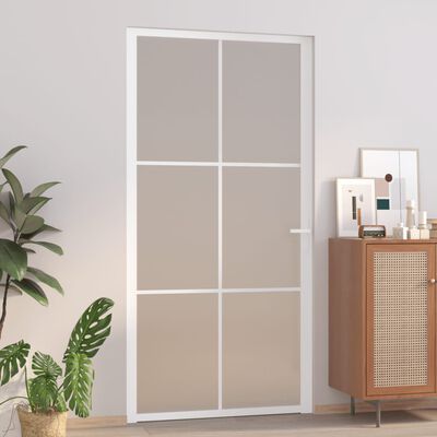 vidaXL Interior Door 102.5x201.5 cm White Matt Glass and Aluminium