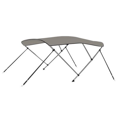 vidaXL 3-bow Bimini Top Grey 183x180x137 cm