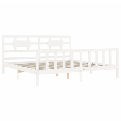 vidaXL Bed Frame without Mattress White 200x200 cm Solid Wood Pine