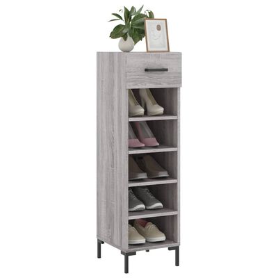 vidaXL Shoe Cabinet Grey Sonoma 30x35x105 cm Engineered Wood