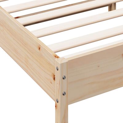 vidaXL Bed Frame without Mattress 75x190 cm Small Single Solid Wood Pine