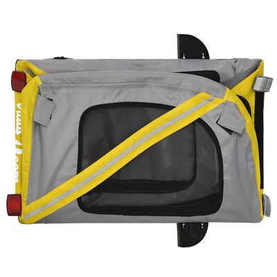 vidaXL Pet Bike Trailer Yellow and Black Oxford Fabric and Iron