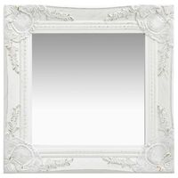 vidaXL Wall Mirror Baroque Style 40x40 cm White