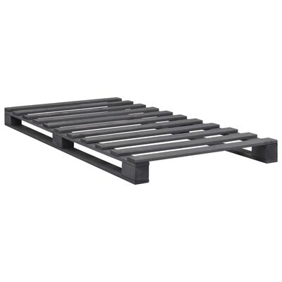 vidaXL Pallet Bed Frame without Mattress Grey 100x200 cm Solid Wood