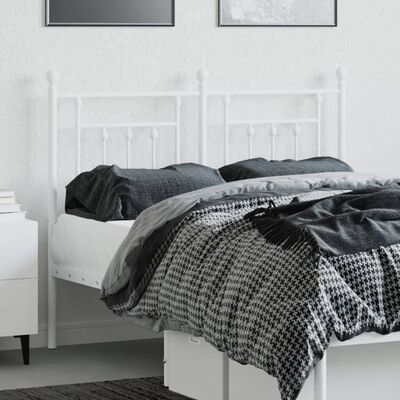 vidaXL Metal Headboard White 120 cm