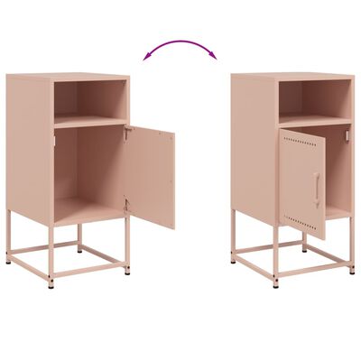 vidaXL Bedside Cabinet Pink 36x39x78 cm Steel