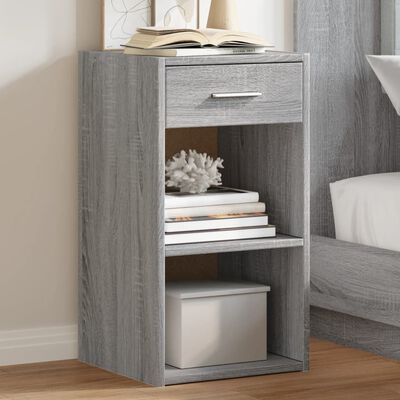 vidaXL Bedside Cabinet Grey Sonoma 35x34x65 cm Engineered Wood