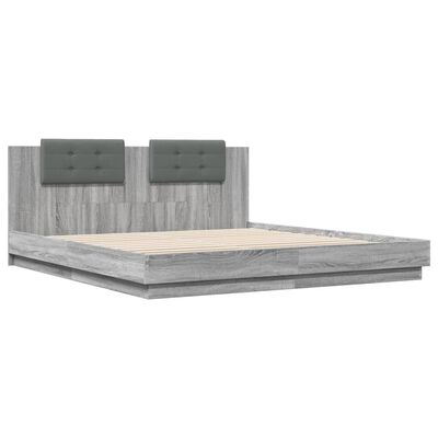 vidaXL Bed Frame without Mattress Grey Sonoma 160x200 cm