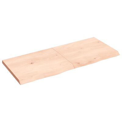 vidaXL Wall Shelf 120x50x(2-4) cm Untreated Solid Wood Oak