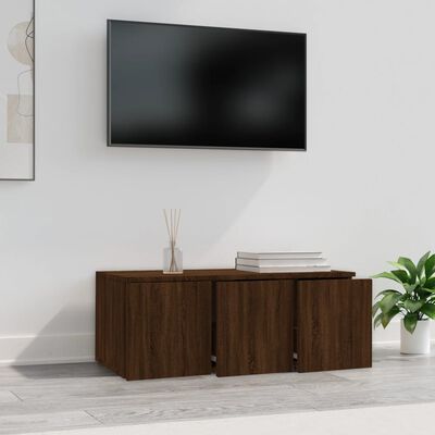 vidaXL TV Cabinet Brown Oak 80x34x30 cm Engineered Wood