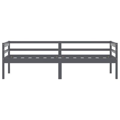 vidaXL Bed Frame without Mattress Dark Grey Solid Pinewood 90x200 cm