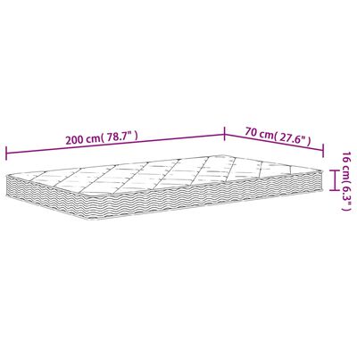 vidaXL Foam Mattress Medium Soft 70x200 cm