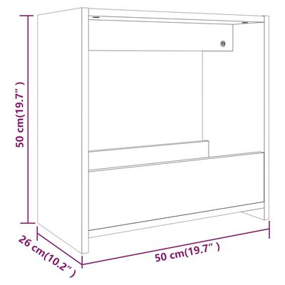 vidaXL Side Table Grey Sonoma 50x26x50 cm Engineered Wood