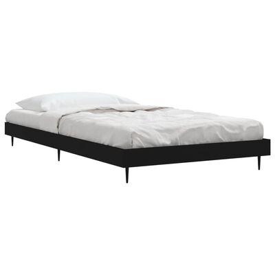 vidaXL Bed Frame without Mattress Black 90x200 cm Engineered Wood