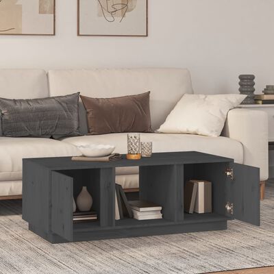 vidaXL Coffee Table Grey 110x50x40 cm Solid Wood Pine