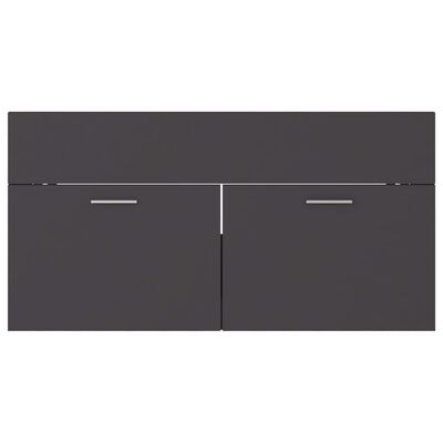 vidaXL 2 Piece Bathroom Furniture Set Grey Engineered Wood