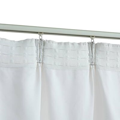 vidaXL Blackout Curtains with Hooks 2 pcs Off White 140x225 cm