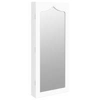 vidaXL Mirror Jewellery Cabinet Wall Mounted White 37.5x10x90 cm