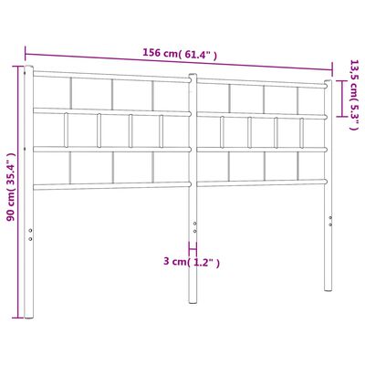 vidaXL Metal Headboard White 150 cm