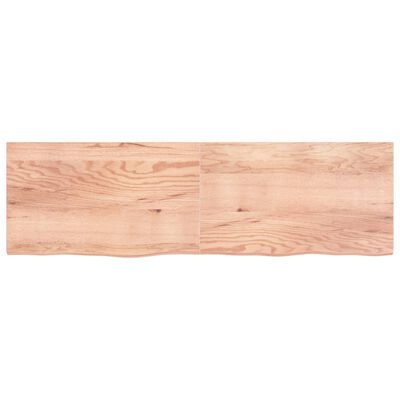 vidaXL Table Top Light Brown 200x60x(2-4) cm Treated Solid Wood Oak