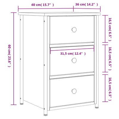 vidaXL Bedside Cabinets 2 pcs Brown Oak 40x36x60 cm Engineered Wood