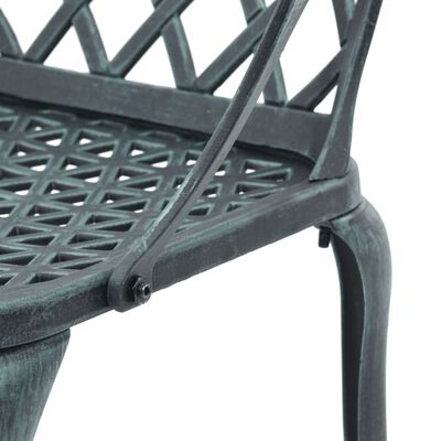 vidaXL Garden Chairs 2 pcs Green Cast Aluminium