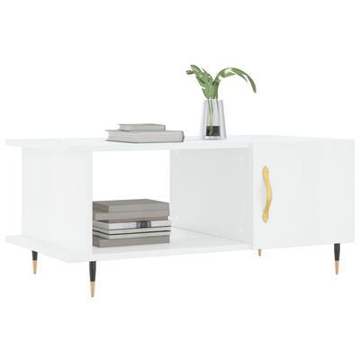 vidaXL Coffee Table High Gloss White 90x50x40 cm Engineered Wood