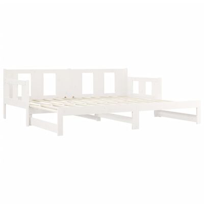 vidaXL Pull-out Day Bed without Mattress White 2x(90x190) cm