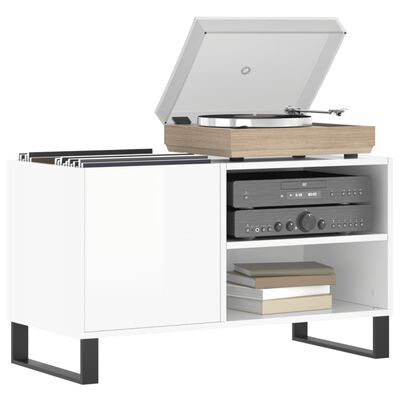 vidaXL Record Cabinet High Gloss White 85x38x48 cm Engineered Wood