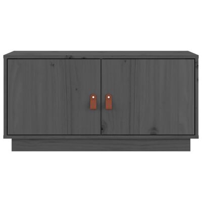 vidaXL TV Cabinet Grey 80x34x40 cm Solid Wood Pine