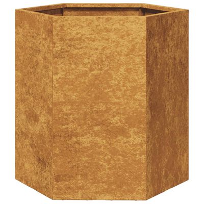 vidaXL Garden Planter Hexagon 46x40x45 cm Corten Steel