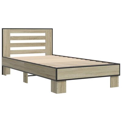 vidaXL Bed Frame without Mattress Sonoma Oak 100x200 cm