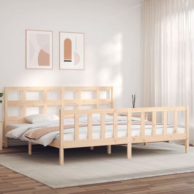 vidaXL Bed Frame without Mattress Super King Size Solid Wood Pine