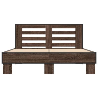 vidaXL Bed Frame without Mattress Brown Oak 140x200 cm