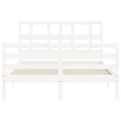 vidaXL Bed Frame without Mattress White 120x200 cm Solid Wood