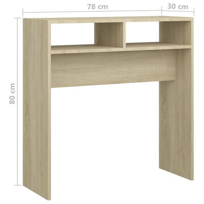 vidaXL Console Table Sonoma Oak 78x30x80 cm Engineered Wood