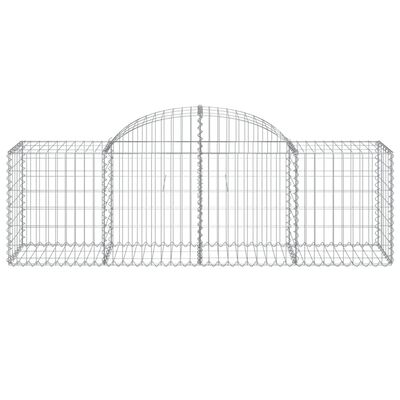 vidaXL Arched Gabion Baskets 11 pcs 200x50x60/80 cm Galvanised Iron