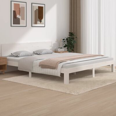 vidaXL Bed Frame without Mattress White 180x200 cm Super King Size