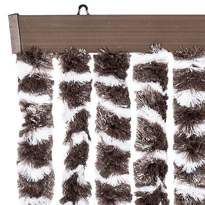 vidaXL Fly Curtain Brown and White 118x220 cm Chenille