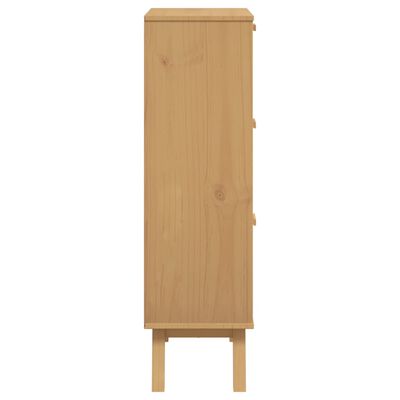 vidaXL Shoe Cabinet OLDEN White and Brown 55x35x120cm Solid Wood Pine