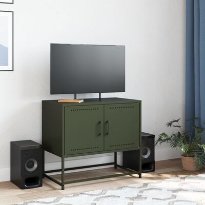 vidaXL TV Cabinet Olive Green 68.5x39x60.5 cm Steel