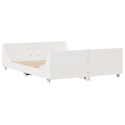 vidaXL Bed Frame without Mattress White 120x200 cm Solid Wood Pine