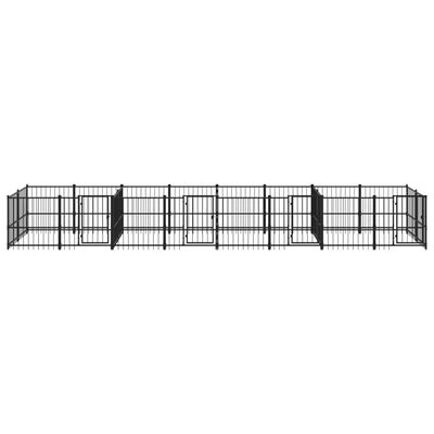 vidaXL Outdoor Dog Kennel Steel 15.02 m²